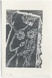  ??  ?? José Manuel Moraña. s/t. Xilografía. 11 x 17 cms. 1979.