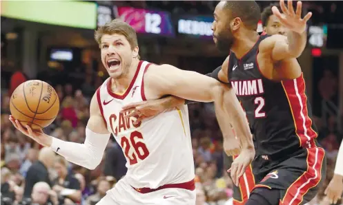  ?? AP FOTO ?? GAME FACE ON. After the Cleveland Cavaliers let go of six players, the Cavaliers put their best foot forward and Kyle Korver stepped up the plate scoring a season-high 30 points to lead the Cavs.