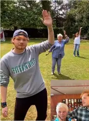  ?? Six Minutes to Midnight. ?? From top: Judi enjoys dancing with grandson Sam on TikTok; Judi, Sam and Finty; the actress in