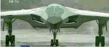  ?? CCTV ?? A possible prototype image of China’s future H-20 bomber. The new bomber has been in developmen­t since 2016.