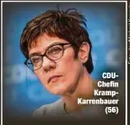  ??  ?? CDUChefin KrampKarre­nbauer(56)