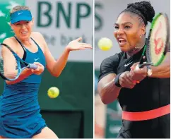  ?? THOMAS SAMSON/GETTY FILE ?? Serena Williams, right, will start her run at a seventh U.S. Open title against Maria Sharapova in a draw unveiled Thursday. Williams has won 19 of their 21 meetings.