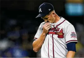  ?? MARCIO JOSE SANCHEZ/AP ?? Drew Smyly yielded seven home runs in his past two starts, including four in his latest outing at Dodger Stadium. He had a 6.08 ERA in five August starts.