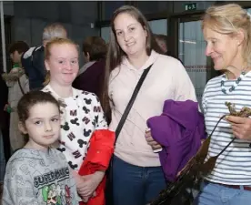  ??  ?? Megan, Sophie and Lynn Jackson, Wexford, with Karin Dubsky of Coastwatch.