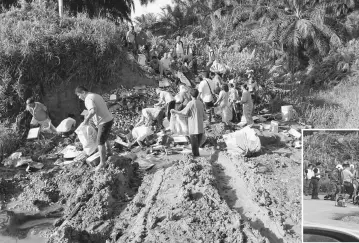  ??  ?? (Left) A photo circulatin­g on social media purportedl­y of villagers collecting beer cans at the scene of the accident.