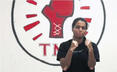  ?? STEVE RUSSELL PHOTOS TORONTO STAR ?? After joining Toronto Newsgirls Boxing Club in 2018, Subhanya “Wildfire” Sivajothy, 25, she said she realized she’d found an incredibly respectful, “purposeful community” built around Savoy Howe and her coaching.