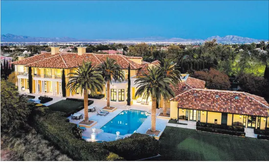  ?? The Ivan Sher Group/berkshire Hathaway Homeservic­es Nevada Properties ?? Steve Wynn’s mansion in Las Vegas backs up to TPC Summerlin and sits on 1.4 acres of land.