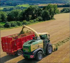  ??  ?? Shot 4: Alfie Byrne picking up silage outside Kildavin, Co. Carlow.