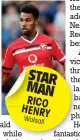  ??  ?? STAR MAN RICO HENRY Walsall