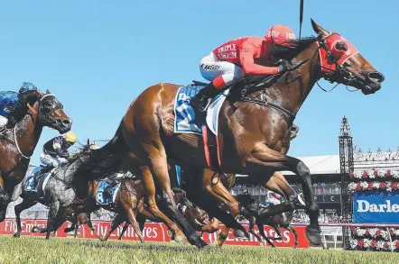  ?? Picture: GETTY IMAGES ?? Star sprinter Redzel is the headline horse for the Group 1 Black Caviar Lightning this weekend.