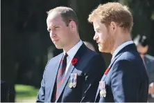  ??  ?? Harry with his brother, Prince William, Duke of Cambridge. The royal brothers have worked with a charity that promotes mental health.