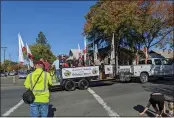  ?? PHOTOS BY JENNIE BLEVINS — ENTERPRISE-RECORD ?? The Native Sons of the Golden West ride in the Oroville Veterans Day parade Thursday in Oroville.