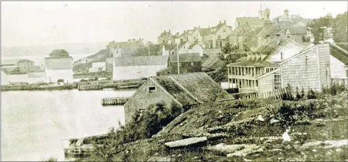  ?? SUBMITTED PHOTO ?? The Bourinot House on the harbour has a signature double balcony and dormers. Sydney Harbour, 77-1568-1702, ca 1855, Beaton Institute, Cape Breton University.