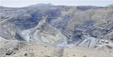  ??  ?? Newmont Mining Corp.’s Gold Quarry open-pit mine in Battle Mountain, Nevada. Newmont’s $10-billion acquisitio­n of Canadian miner Goldcorp rivals Barrick as one of world’s biggest gold producers.