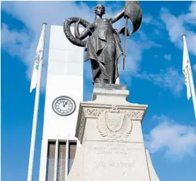  ?? Photo / Judith Lacy ?? Joe Hollander says there needs to be more education and understand­ing in the community about what memorials like the Palmerston North Cenotaph represent.