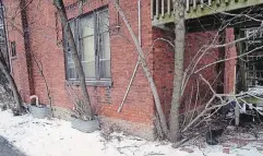  ?? DAVID BEBEE WATERLOO REGION RECORD ?? Trees grow up against the foundation at one of two derelict homes in the Mary Allen neighbourh­ood of Waterloo that have not been maintained for years.