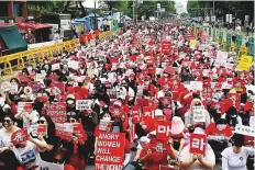  ?? AFP ?? South Korean women protest against secretly-filmed spycam pornograph­y in Seoul yesterday.