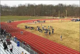  ?? COURTESY KUTZTOWN ATHLETICS ?? The Kutztown track and field team competes in last Wednesday’s meet, the first sporting event at the renovated stadium.