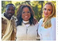  ?? ?? Someone likes you ...Adele with her partner Rich Paul and Oprah, plus, right, with her father Mark when she was 11