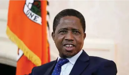  ??  ?? His Excellency the President of Republic of Zambia Edgar Lungu