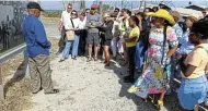  ?? Picture: Bobby Jordan ?? Visitors are briefed on the history of Robben Island.