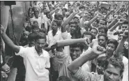  ?? (File Photo/AP/Michel Laurent) ?? People of Pangsa village, East Pakistan chant “Joy Bangla” slogans April 9, 1971, to express support for Bengali nationalis­t leader Rahman and his Liberation Fighters.