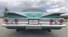  ??  ?? The distinctiv­e rear end of Grant Vessey’s restored Impala.