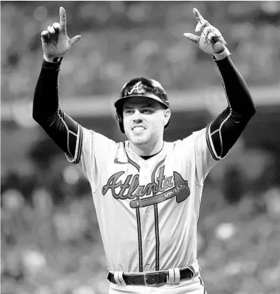  ?? GETTY FILE ?? Longtime Braves star Freddie Freeman finally won a World Series this year but may end up wearing a new uniform next season.