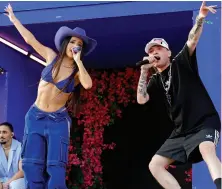  ?? ?? Twenty-somethings Becky G and Peso Pluma have helped the traditiona­l regional Mexican sound reach the mainstream this year.