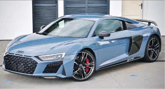  ?? PHOTOS: DEREK McNAUGHTON/DRIVING ?? The 2020 Audi R8 remains one of the more coveted cars of our time, still able to lock the eyes of every pedestrian it passes.