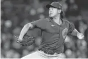  ?? MADDIE MEYER Getty Images/tns ?? Starting pitcher Shota Imanaga of the Cubs throws against the host Red Sox on April 26, 2024.