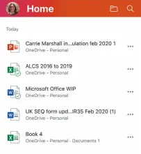  ??  ?? Having all of your Office files in one place is a big time-saver on your mobile device.