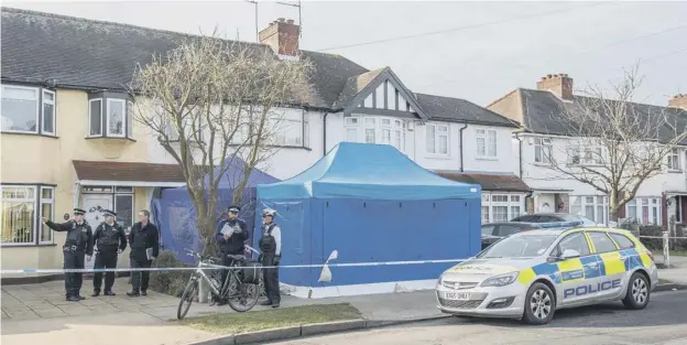  ?? PICTURE: SWNS ?? 0 Officers on the scene yesterday after Russian exile Nikolai Glushkov, 68, was found dead at his home in south-west London on Monday night