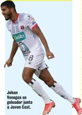  ??  ?? Johan
Venegas es goleador junto a Javon East.