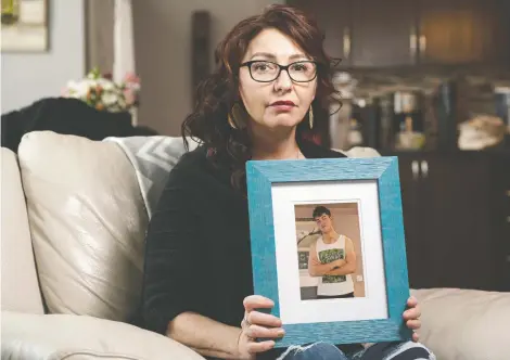  ?? AZIN GHAFFARI / POSTMEDIA ?? Cheryl Bulloch lost her 19-year-old son Jacob to a suspected fentanyl overdose last November and she feels the system failed him while he lived with homelessne­ss and mental illness. One doctor told him, “deal with your drug issue, then we'll deal with your mental health.”