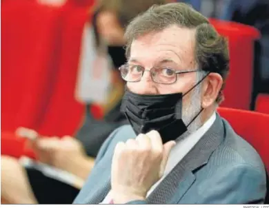  ?? MARISCAL / EFE ?? El ex presidente del Gobierno Mariano Rajoy durante un acto en la Fundación ONCE en Madrid el pasado julio.