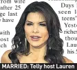  ??  ?? MARRIED: Telly host Lauren