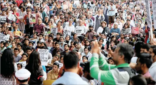  ?? Picture: Reuters/African News Agency (ANA) ?? OUTRAGE: People protest against the rape of an 8-year-old girl in Kathua, near Jammu, and a teenager in Unnao, Uttar Pradesh state, in New Delhi, India.