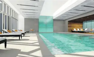  ??  ?? Communal areas include an indoor salt-water pool with windows that open to an adjacent terrace in the summer.