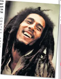  ??  ?? ICON Reggae giant Bob Marley