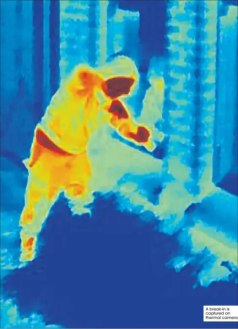  ??  ?? A break-in is captured on thermal camera