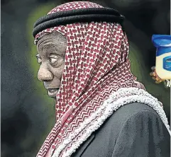  ?? Image digitally altered by Nolo Moima ?? President Cyril Ramaphosa needs a keffiyeh to ingratiate himself with Middle Eastern states, suggests comedian Khanyisa Bunu.
