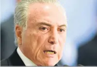  ?? Evaristo Sá/AFP ?? Com seis ministros citados na lista da Janot, presidente diz que País vive clima de “estabilida­de política e social”