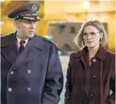  ??  ?? VICTOR SLEZAK and Keri Russell in “The Americans,” the spy drama which is in its sixth and final season.