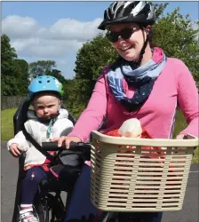  ??  ?? Siobhan and Ailbe Kelly Fossa out for a cycle in the Fossa Way on Sunday.Photo by Michelle Cooper Galvin