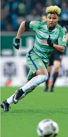  ?? Foto: Witters ?? Dynamisch, schnell und torgefährl­ich: Bremens Serge Gnabry.