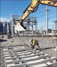  ?? MTA Constructi­on & Developmen­t / Contribute­d photo ?? Installing concrete ties at a trackbed in Harold Interlocki­ng on Jan. 6.