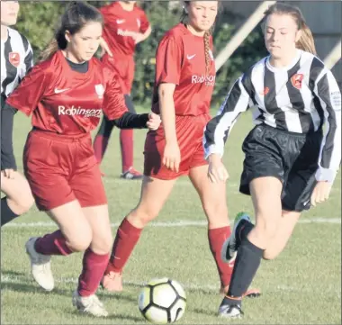  ??  ?? Canterbury City girls’ under-16 defender Zara Howard excelled against K Sports