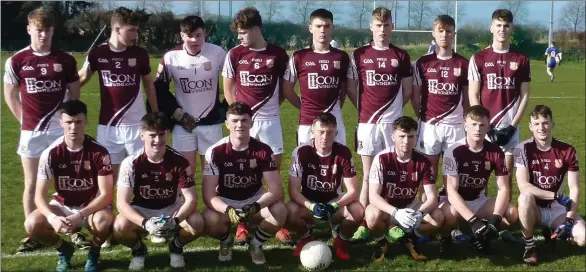  ??  ?? The F.C.J. (Bunclody) squad prior to Tuesday’s South Leinster final in Hawkfield.