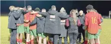  ?? ?? Holyport's players and coaching staff after Tuesday's 42 home win over Risborough Rangers.